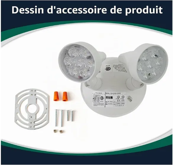 Éclairage frontal d'urgence avec fonctions à distance 800 lumens