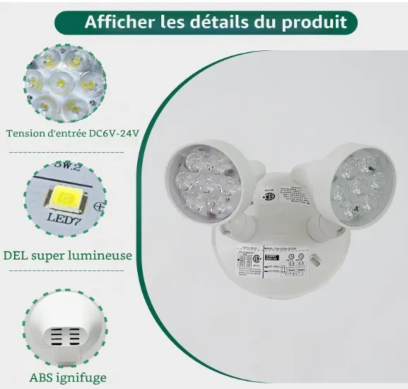 Éclairage frontal d'urgence avec fonctions à distance 800 lumens – photo 2