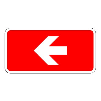 Panneau d'aluminium 12" x 6" réfléchissant indiquant une flèche pour localiser un équipement incendie (Conforme à la norme ISO 7010)
