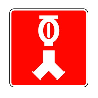 Panneau en aluminium 12" x 12" : Raccords pompiers pour gicleurs (conforme à la norme ISO 7010)