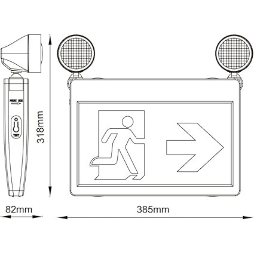 Panneau de Sortie "Running Man" LED avec Lumières d'Urgence | Certifié CSA | 120 Min – photo 7