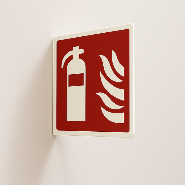 Affiche de Sécurité ISO "Extincteur" |  Autocollante ou en L sur Sintra — 6" x 6"