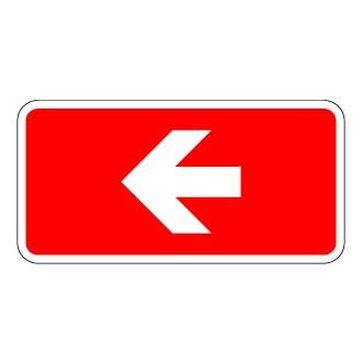 Panneau d'aluminium 12" x 6" réfléchissant indiquant une flèche pour localiser un équipement incendie (Conforme à la norme ISO 7010)