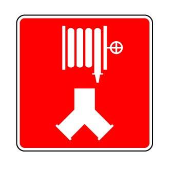 Panneau d'aluminium 12"x12" : Raccords pompiers des cabinets incendie ou des collecteurs pompiers (Conforme à la norme ISO 7010)